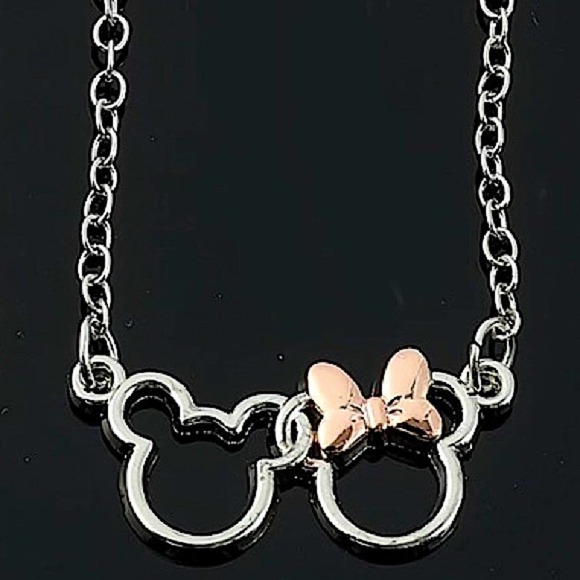 Sterling Silver Mickey Minnie Necklace Earrings Matching Set - Picture 3 of 5